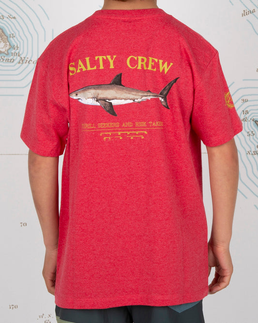 Bruce Boys S/S Tee - Red Heather - Salty Crew Australia