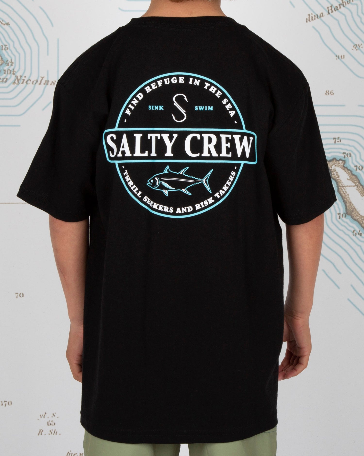 DEEP SEA S/S BOYS TEE - Black - Salty Crew Australia