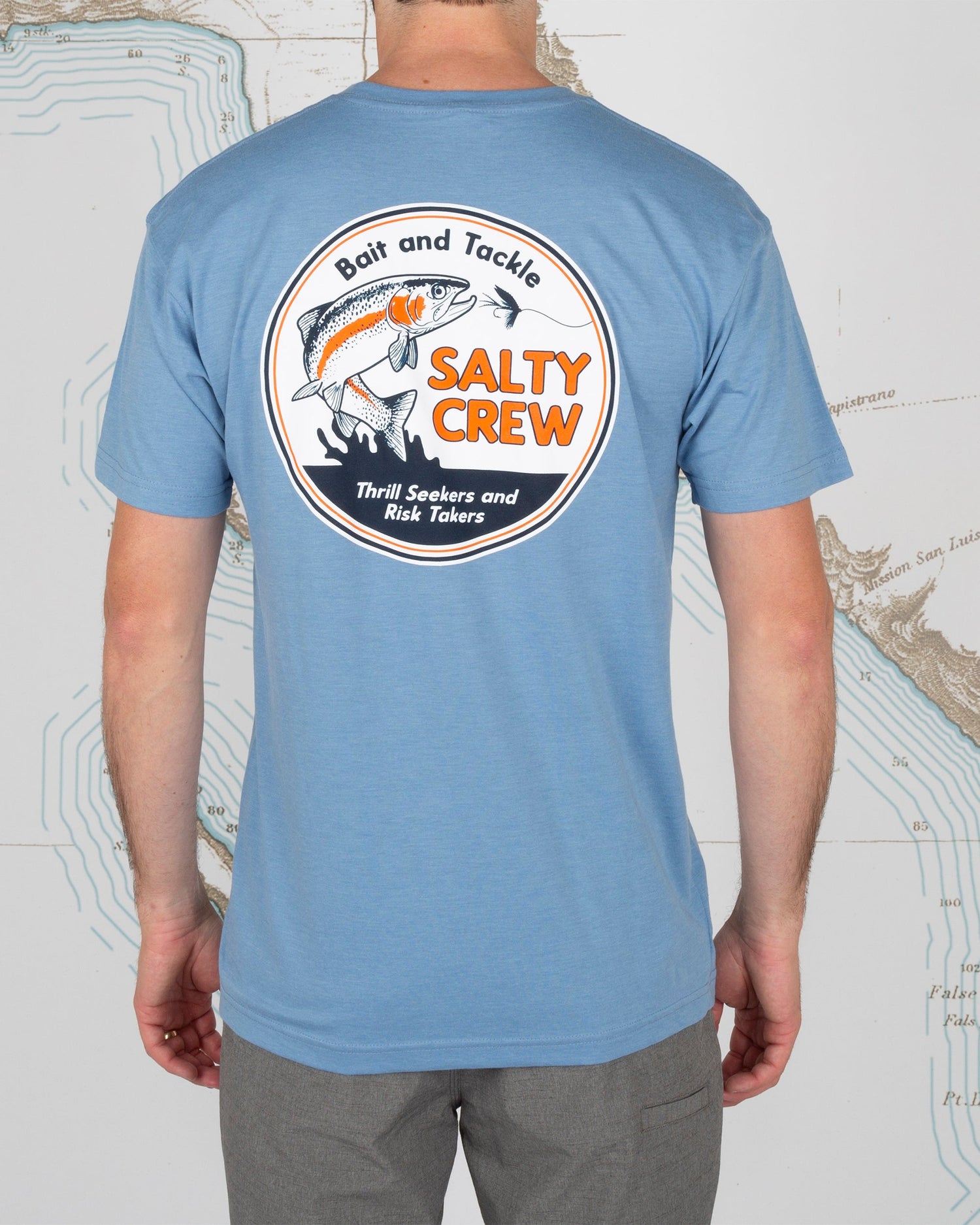 FLY GUY PREMIUM S/S TEE - LIGHT BLUE Heather - Salty Crew Australia