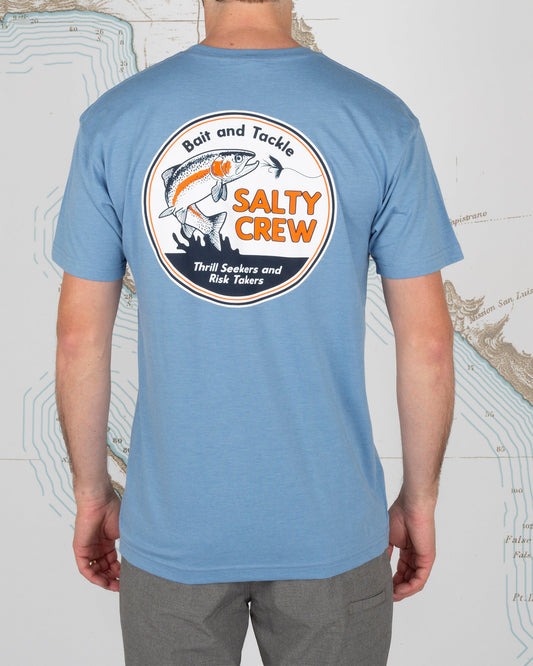 FLY GUY PREMIUM S/S TEE - LIGHT BLUE Heather - Salty Crew Australia
