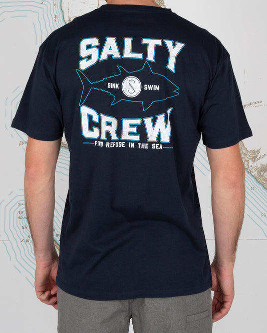 TIGHT LINES POCKET S/S TEE - Navy - Salty Crew Australia