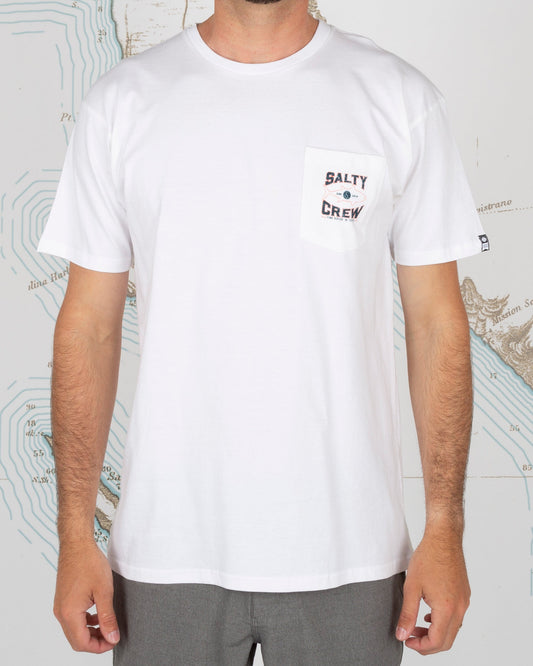 TIGHT LINES POCKET S/S TEE - White - Salty Crew Australia