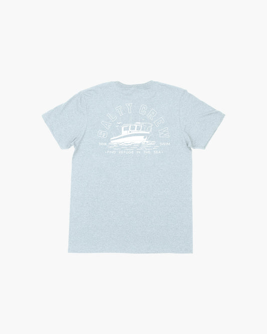 OUTBOARD STANDARD S/S TEE - LIGHT BLUE Heather - Salty Crew Australia