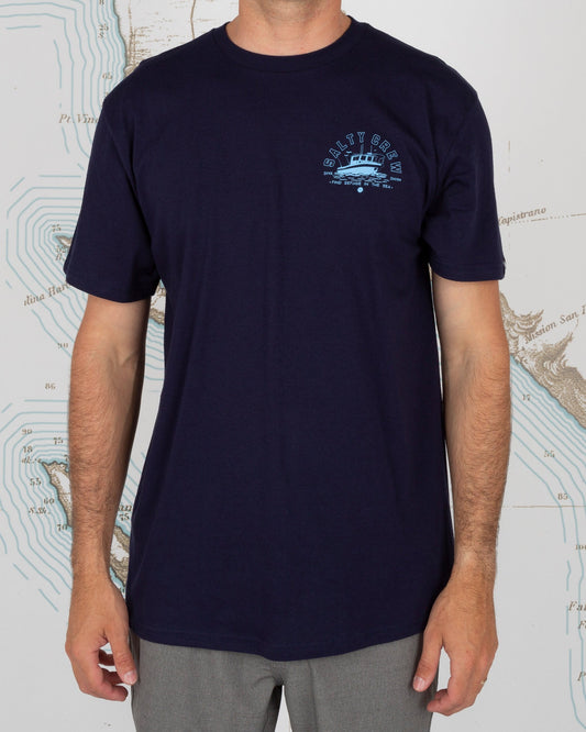 OUTBOARD STANDARD S/S TEE - Navy - Salty Crew Australia
