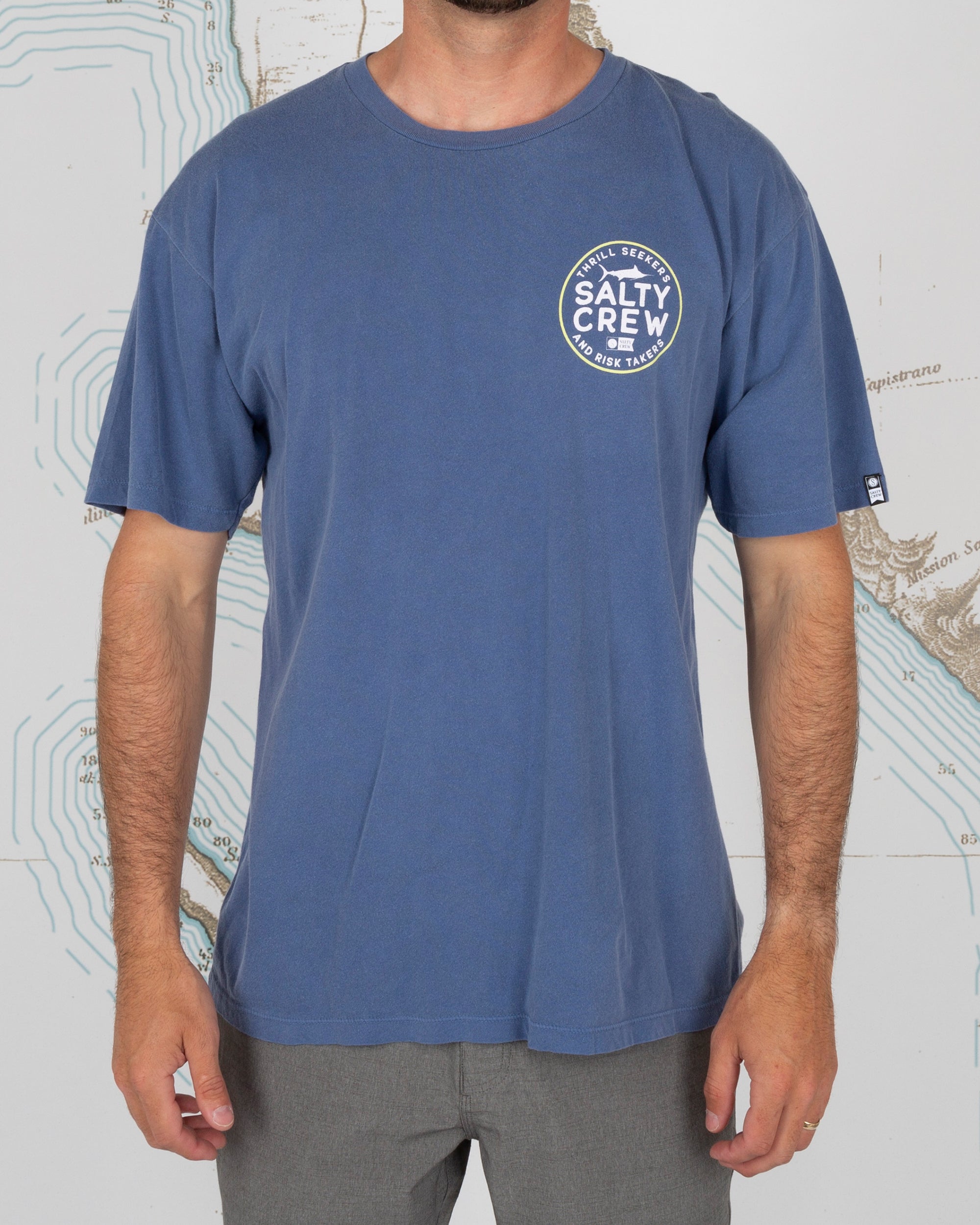 FIRST MATE PREMIUM S/S TEE - Navy | Salty Crew AU