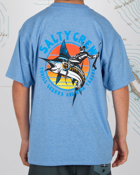 SPORT FISHING BOYS S/S TEE - LIGHT BLUE Heather