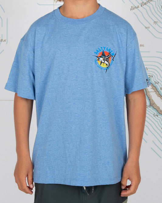 SPORT FISHING BOYS S/S TEE - LIGHT BLUE Heather