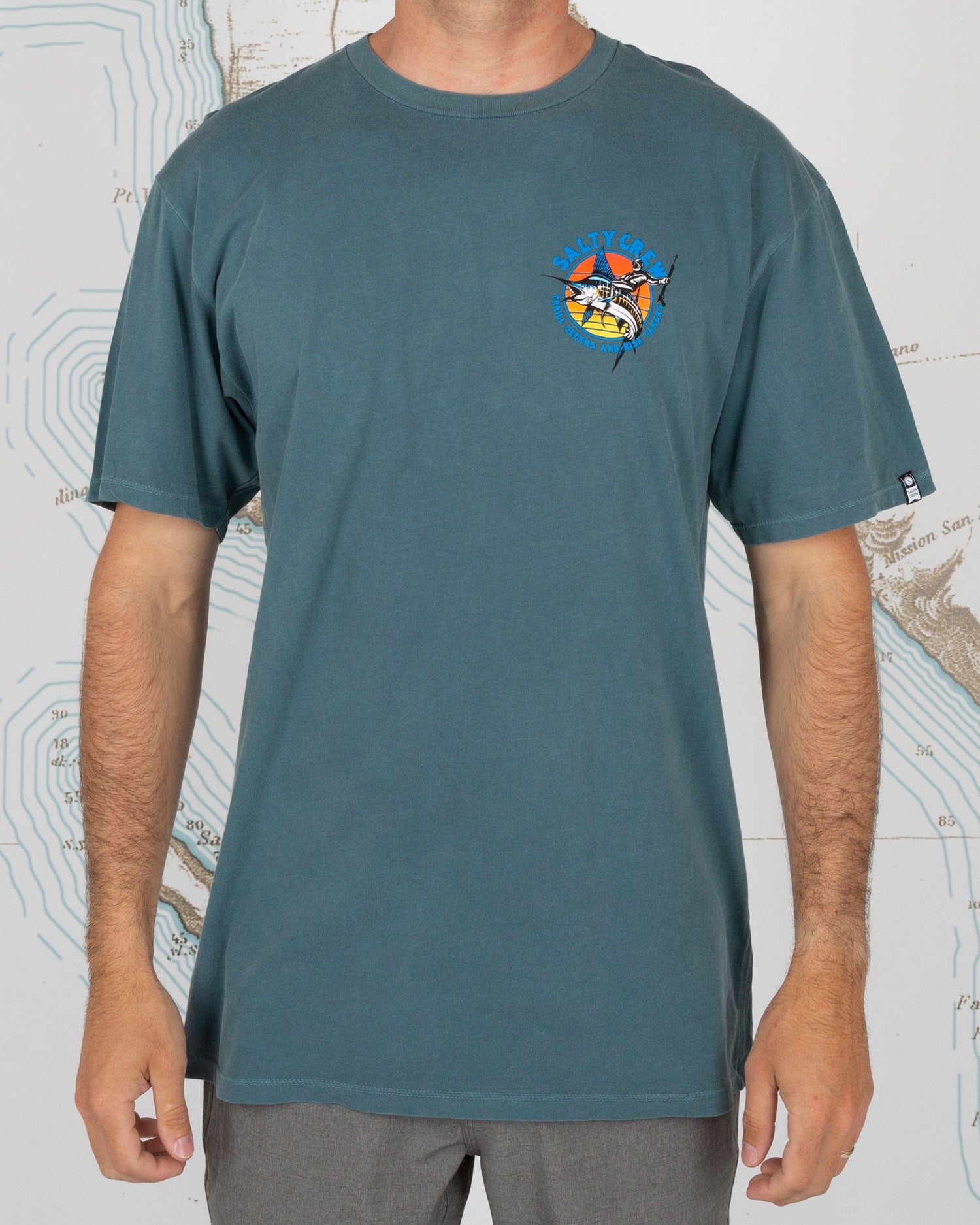 SPORTFISHING OVERDYE S/S TEE - Sea Foam