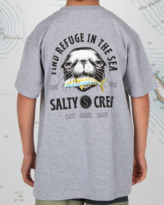 MOUTHFUL BOYS S/S TEE - Athletic Heather - Salty Crew Australia