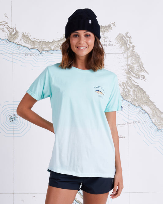 AHI MOUNT BOYFRIEND TEE - Sea Foam