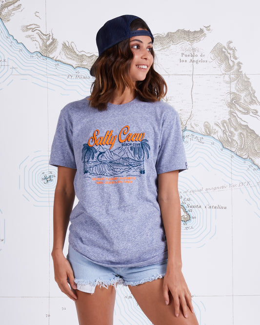 TROPICANA BOYFRIEND TEE - Vintage Indigo