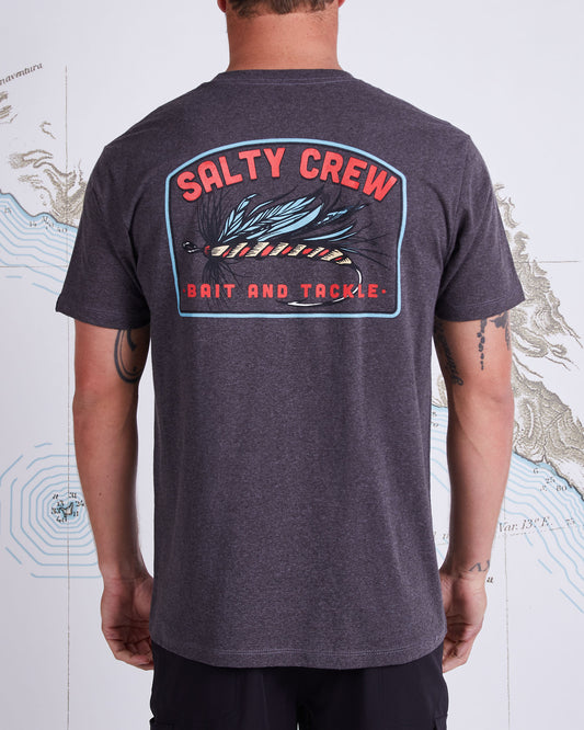 FLY DROP STANDARD S/S TEE - Charcoal Heather - Salty Crew Australia