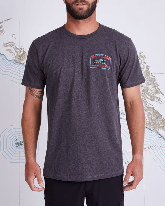 FLY DROP STANDARD S/S TEE - Charcoal Heather - Salty Crew Australia