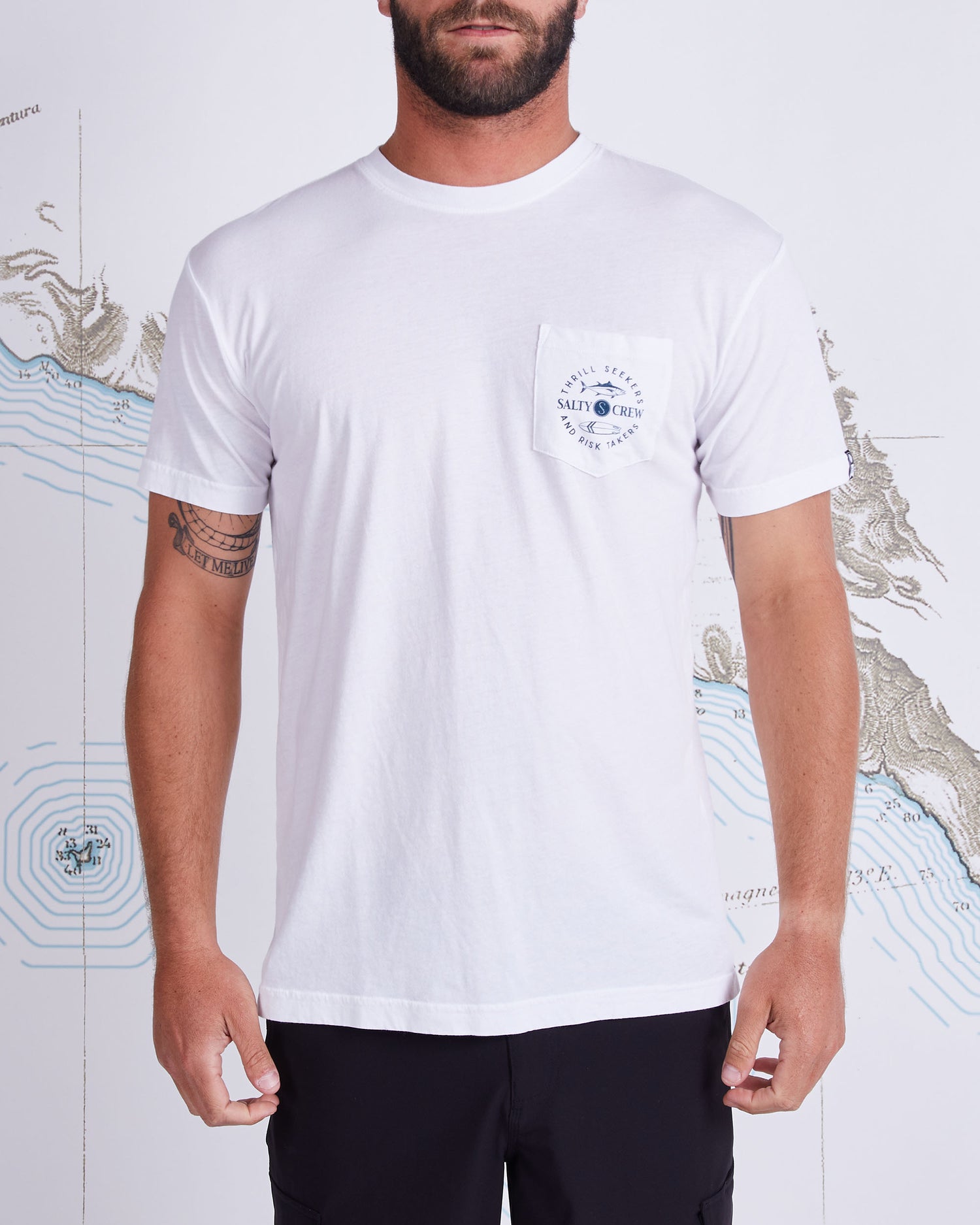 Flip Flop Premium S/S Pocket Tee - White