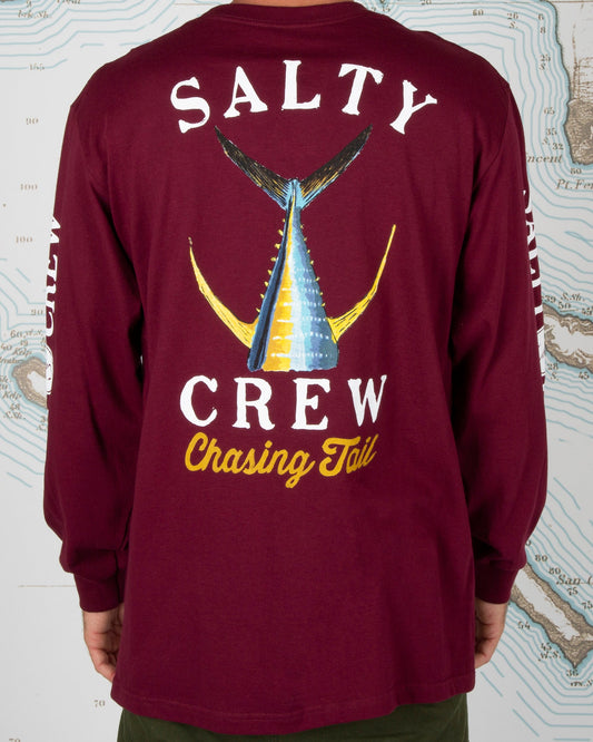 Tailed L/S Tee - Burgundy - Salty Crew Australia
