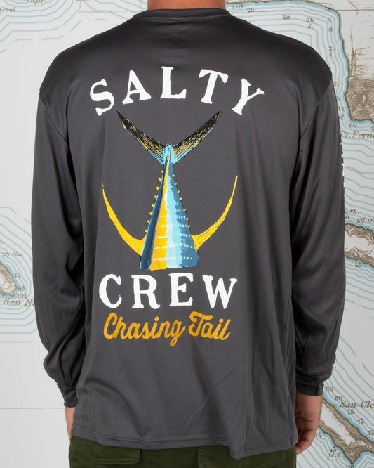 Tailed Long Sleeve Sunshirt - Charcoal - Salty Crew Australia
