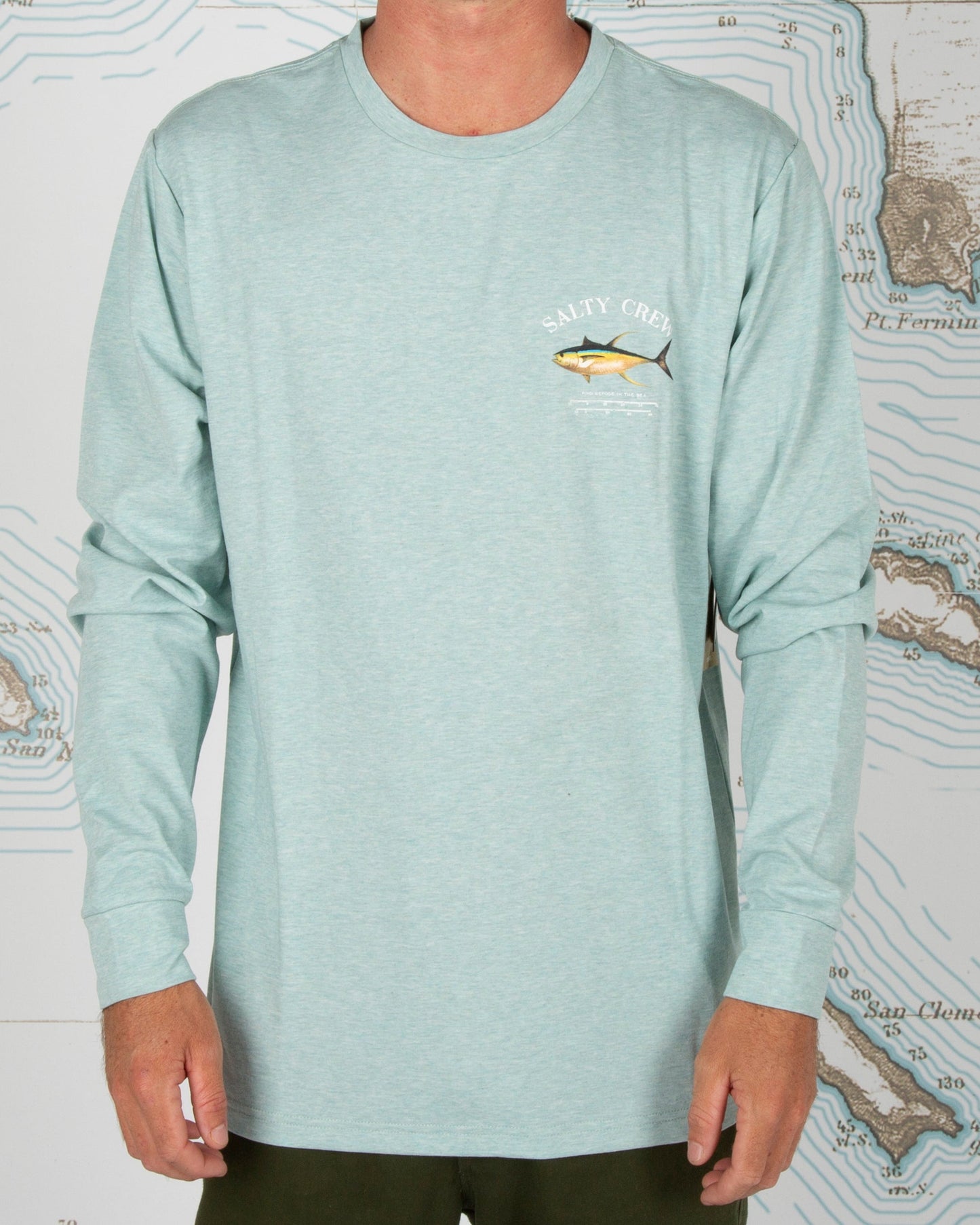 Ahi Mount Tech LS Tee - Sea Foam