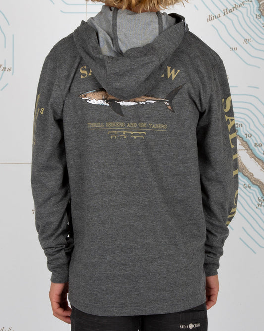 BRUCE BOYS HOOD TECH TEE - Charcoal - Salty Crew Australia