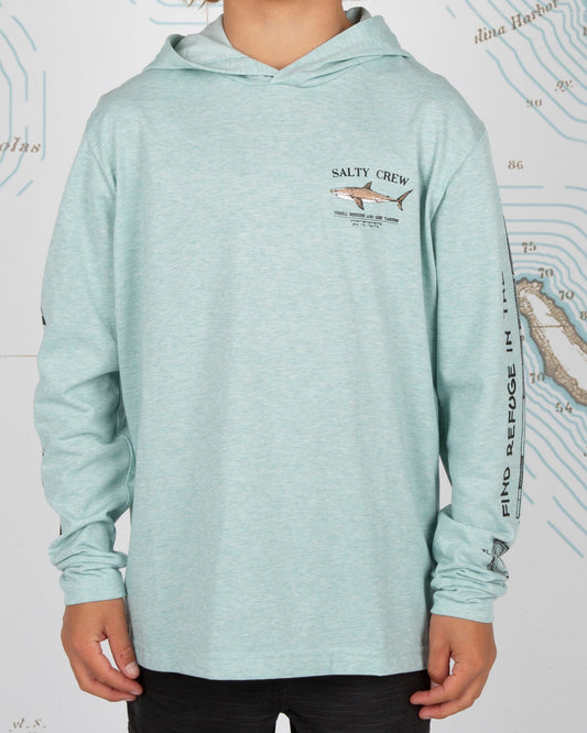 BRUCE BOYS HOOD TECH TEE - Sage - Salty Crew Australia