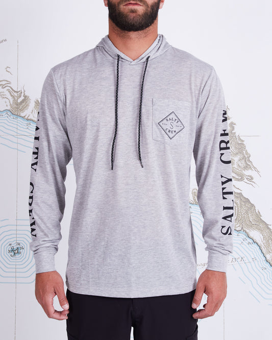 TIPPET POCKET HOOD TECH TEE - Athletic Heather