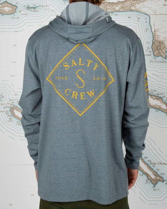 TIPPET POCKET HOOD TECH TEE - Blue