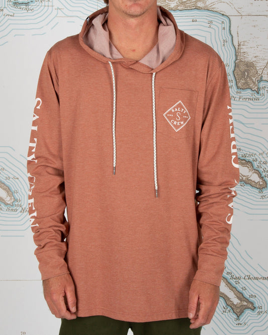 TIPPET POCKET HOOD TECH TEE - Clay - Salty Crew Australia