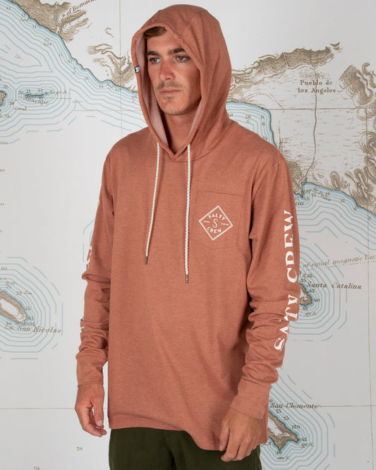 TIPPET POCKET HOOD TECH TEE - Clay - Salty Crew Australia