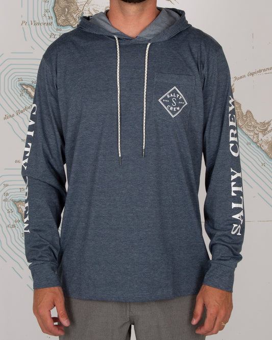 TIPPET POCKET HOOD TECH TEE - Navy
