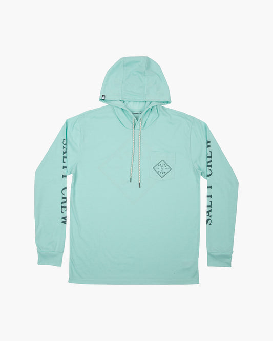 TIPPET POCKET HOOD TECH TEE - Sea Foam - Salty Crew Australia