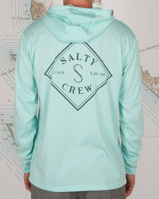 TIPPET POCKET HOOD TECH TEE - Sea Foam - Salty Crew Australia
