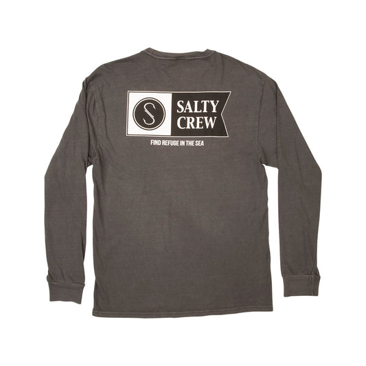 FLAGSHIP PIGMENT L/S TEE - BLACK - Salty Crew Australia