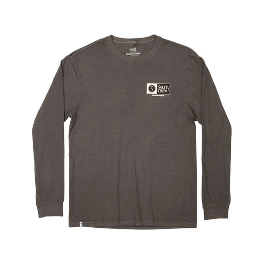 FLAGSHIP PIGMENT L/S TEE - BLACK - Salty Crew Australia