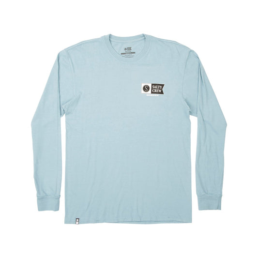 FLAGSHIP PIGMENT L/S TEE - BLUE - Salty Crew Australia
