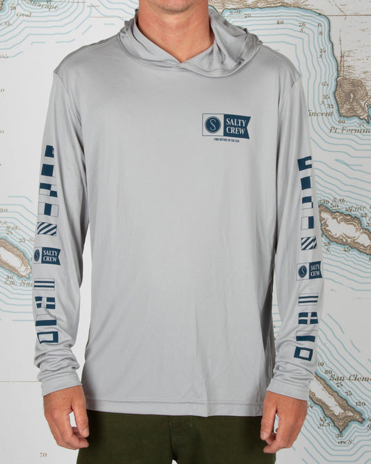 ALPHA POLY TECH HOOD - SILVER - Salty Crew Australia