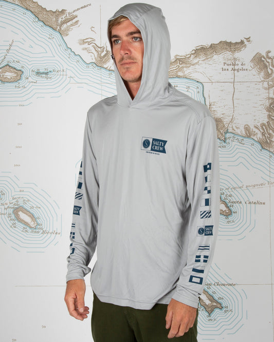ALPHA POLY TECH HOOD - SILVER - Salty Crew Australia