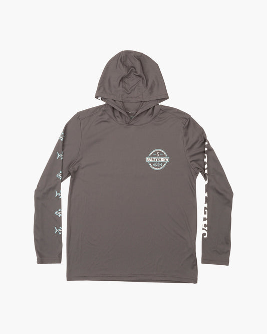DEEP SEA BOYS TECH HOOD - CHARCOAL - Salty Crew Australia