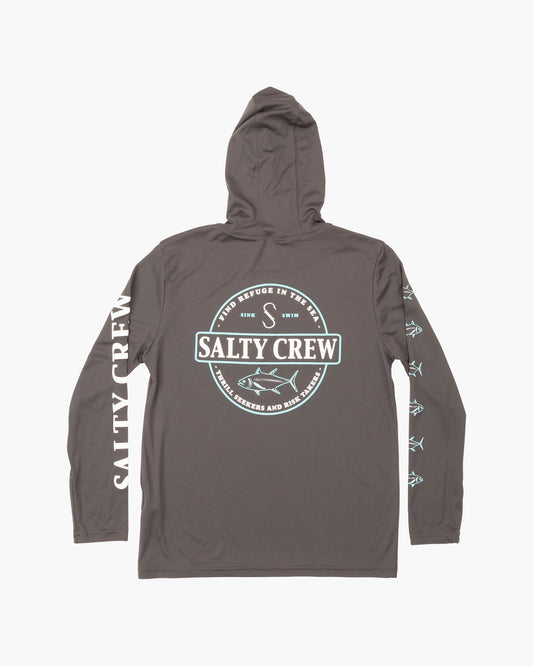 DEEP SEA BOYS TECH HOOD - CHARCOAL - Salty Crew Australia