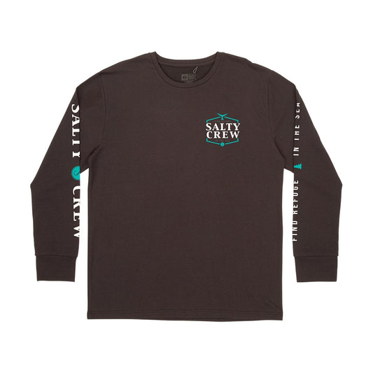 SKIPJACK BOYS L/S TECH TEE - BLACK - Salty Crew Australia