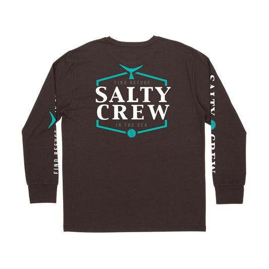 SKIPJACK BOYS L/S TECH TEE - BLACK - Salty Crew Australia