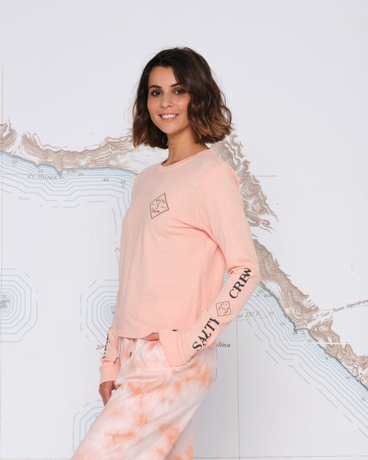 TIPPET LONG SLEEVE SKIMMER TEE - Peached - Salty Crew Australia