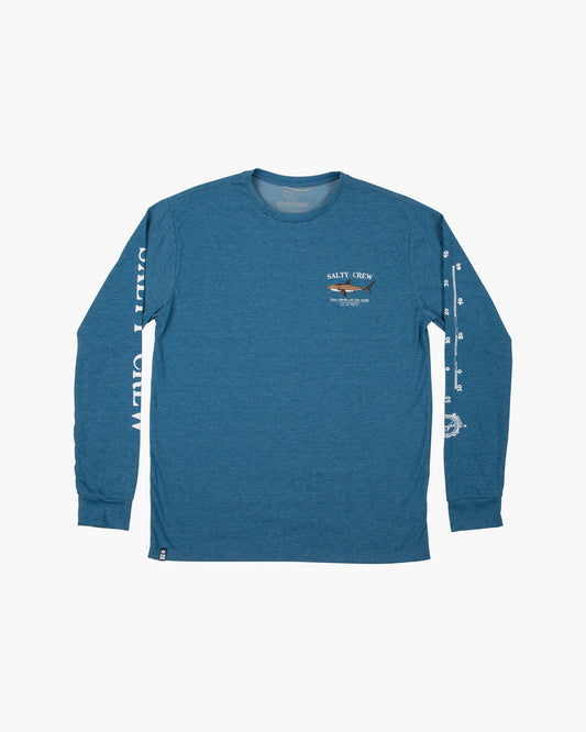 Bruce L/S Tech Tee - Blue - Salty Crew Australia