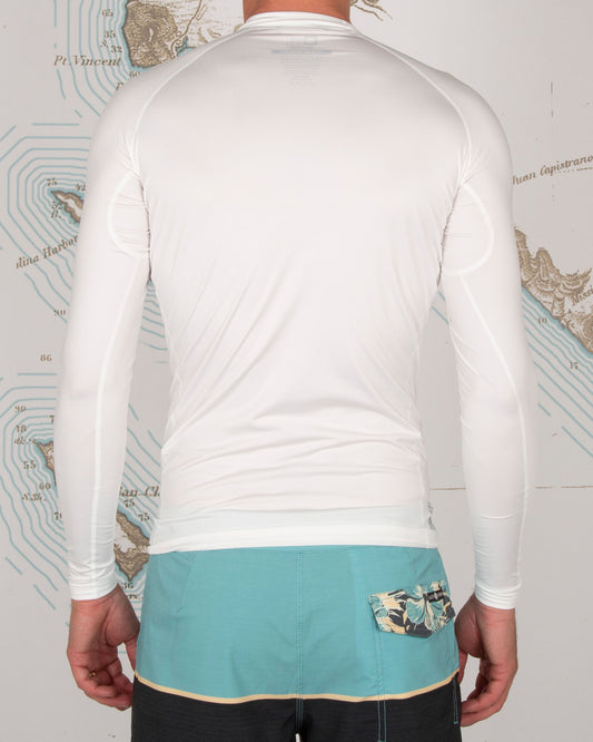 SHELTER L/S RASHGUARD - White - Salty Crew Australia