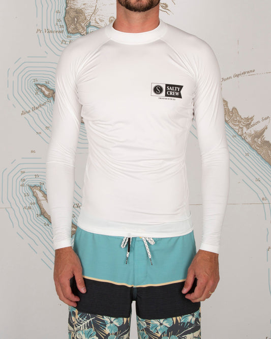 SHELTER L/S RASHGUARD - White - Salty Crew Australia