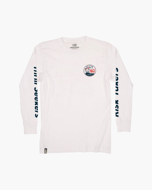 FLY GUY PREMIUM L/S TEE - White - Salty Crew Australia