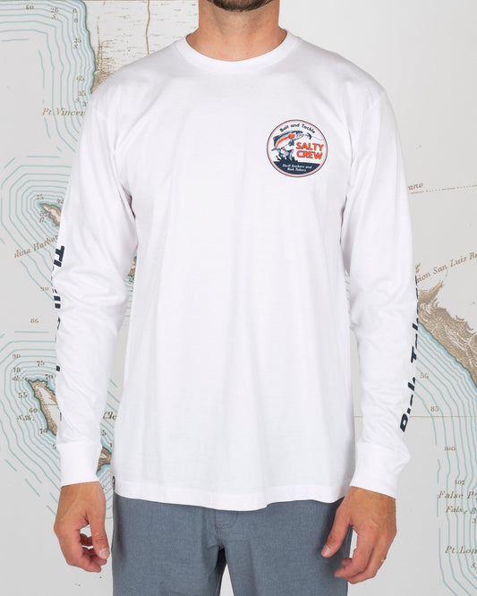 FLY GUY PREMIUM L/S TEE - White - Salty Crew Australia