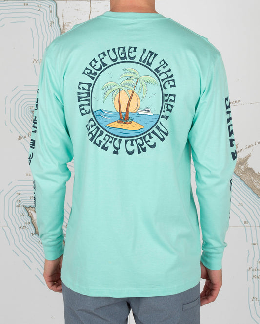 DOS PALMS PREMIUM L/S TEE - Sea Foam - Salty Crew Australia