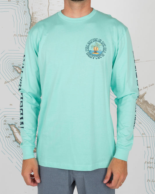 DOS PALMS PREMIUM L/S TEE - Sea Foam - Salty Crew Australia