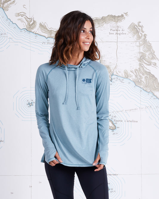 THRILL SEEKERS HOODED SUNSHIRT - Dusty Turq - Salty Crew Australia