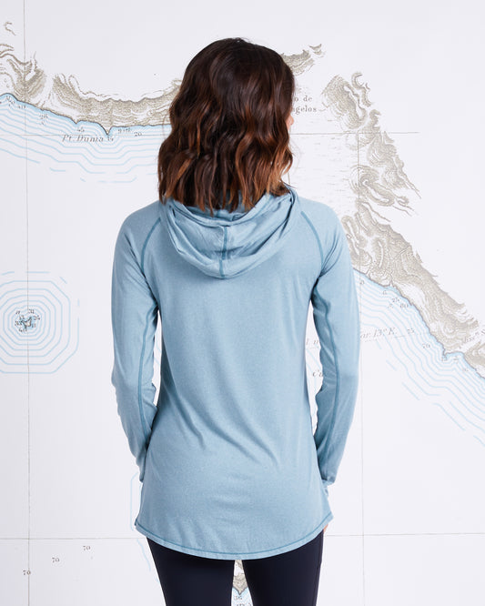 THRILL SEEKERS HOODED SUNSHIRT - Dusty Turq - Salty Crew Australia
