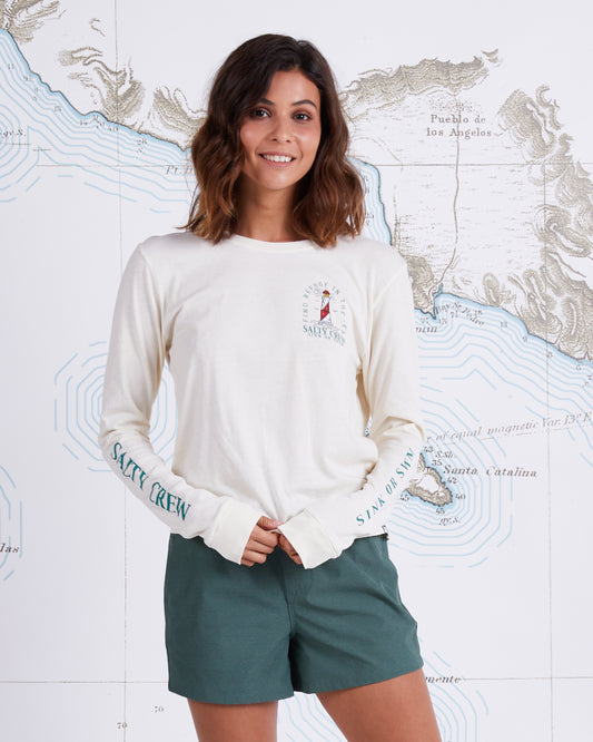 OUTERBANKS LS SKIMMER TEE - Bone